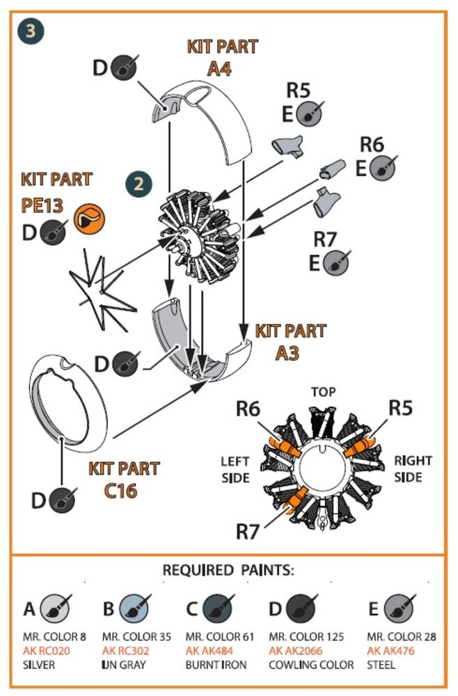 A5M Claude (all versions) resin engine set for CP kits CP72006/CP72008/CP72009/CP72010 upgrated