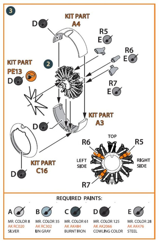 A5M Claude (all versions) resin engine set for CP kits CP72006/CP72008/CP72009/CP72010 upgrated