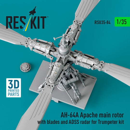 AH-64A Apache main rotor with blades and ADSS radar for Trumpeter kit (3D Printed)