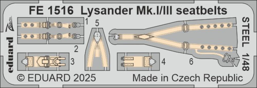 Lysander Mk.I/III seatbelts STEEL  AIRFIX