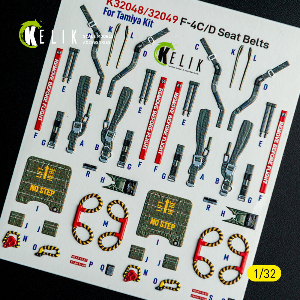 F-4C - interior 3D decals for Tamiya kit