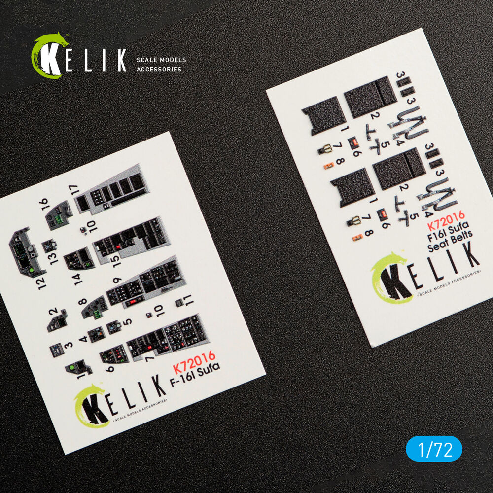 F-16I Sufa interior 3D decals for Kinetic kit