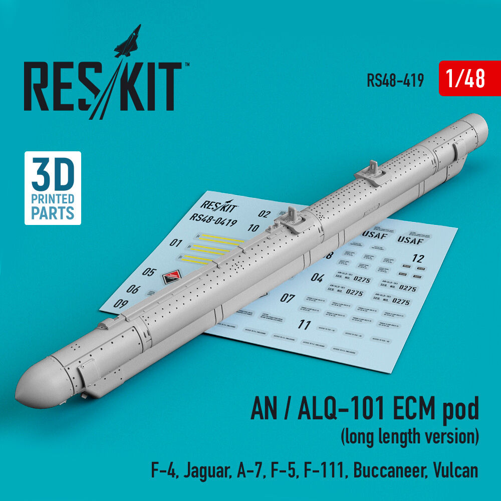 AN / ALQ-101 ECM pod (long length version) (F-4, Jaguar, A-7, F-5, F-111, Buccaneer, Vulcan) (3D Printed)