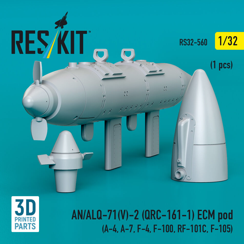 AN/ALQ-71(V)-2 (QRC-161-1) ECM pod (1pcs) (A-4, A-7, F-4, F-100, RF-101C, F-105) (3D Printed)