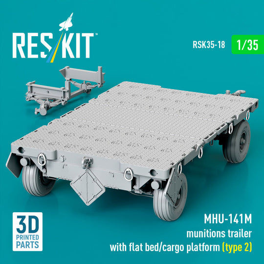 MHU-141M munitions trailer with flat bed/cargo platform (type 2) (3D Printed model kit)