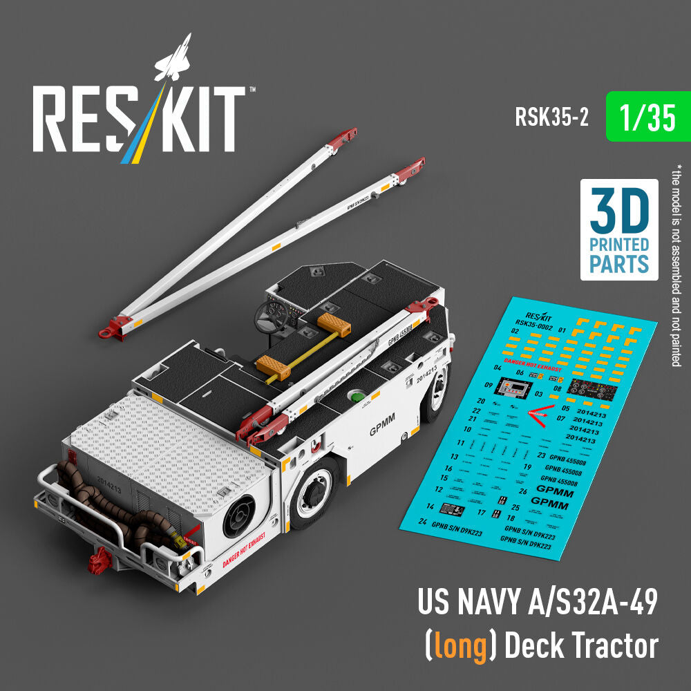 US NAVY A/S32A-49 (long) Deck Tractor (3D Printed model kit)
