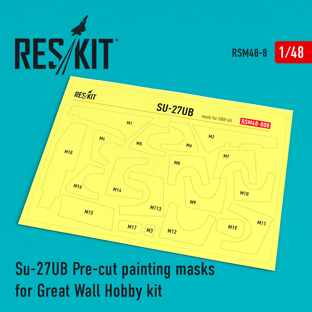 Su-27UB Pre-cut painting masks for GWH kit