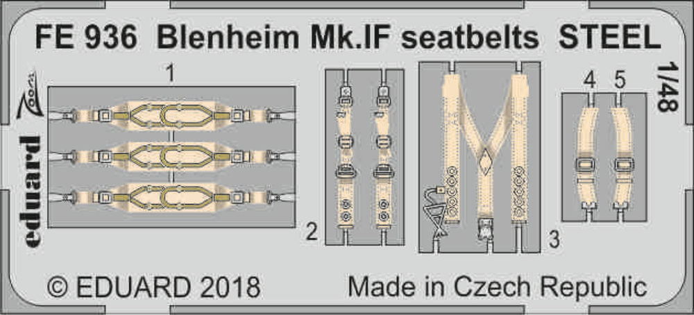 Blenheim Mk.IF seatbelts STEEL for Airfi
