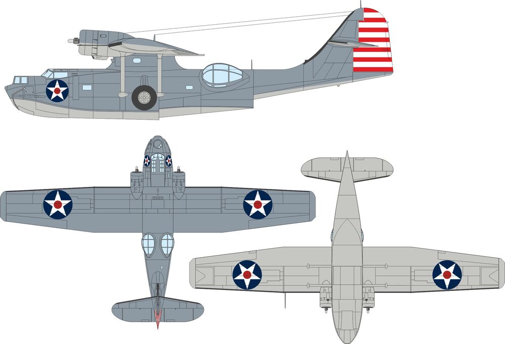 PBY-5A US national insignia (stars w/ red center) for Eduard / Revell