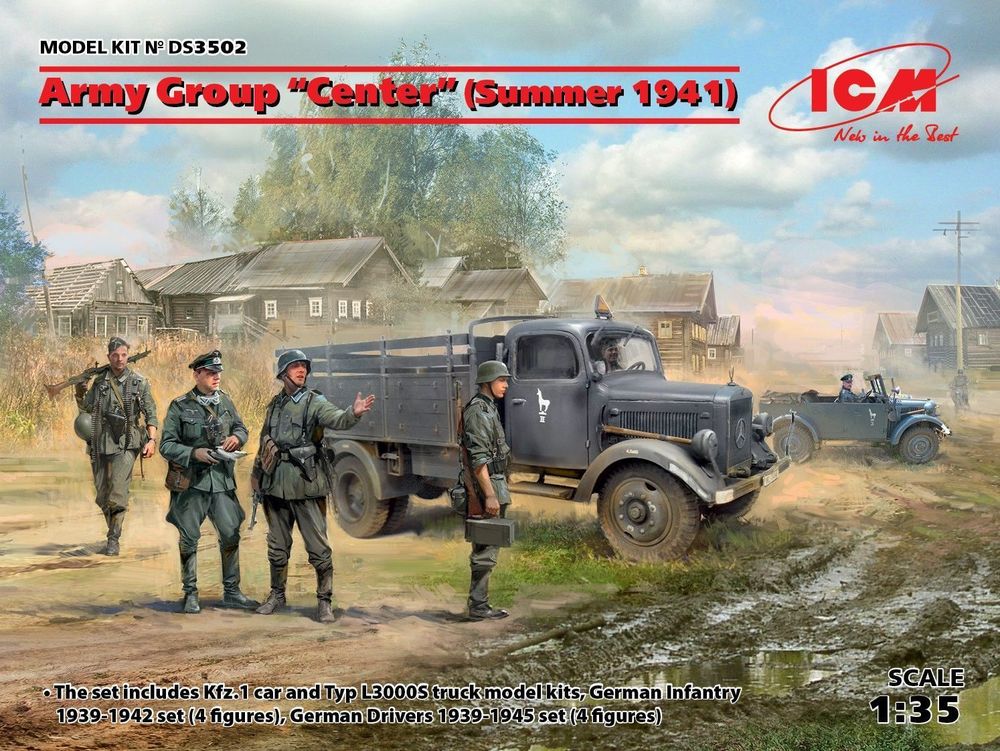 Army Group"Center"(Summer 1941)(Kfz1,Typ L3000S,German Infantry(4 figures)Ger.Drivers