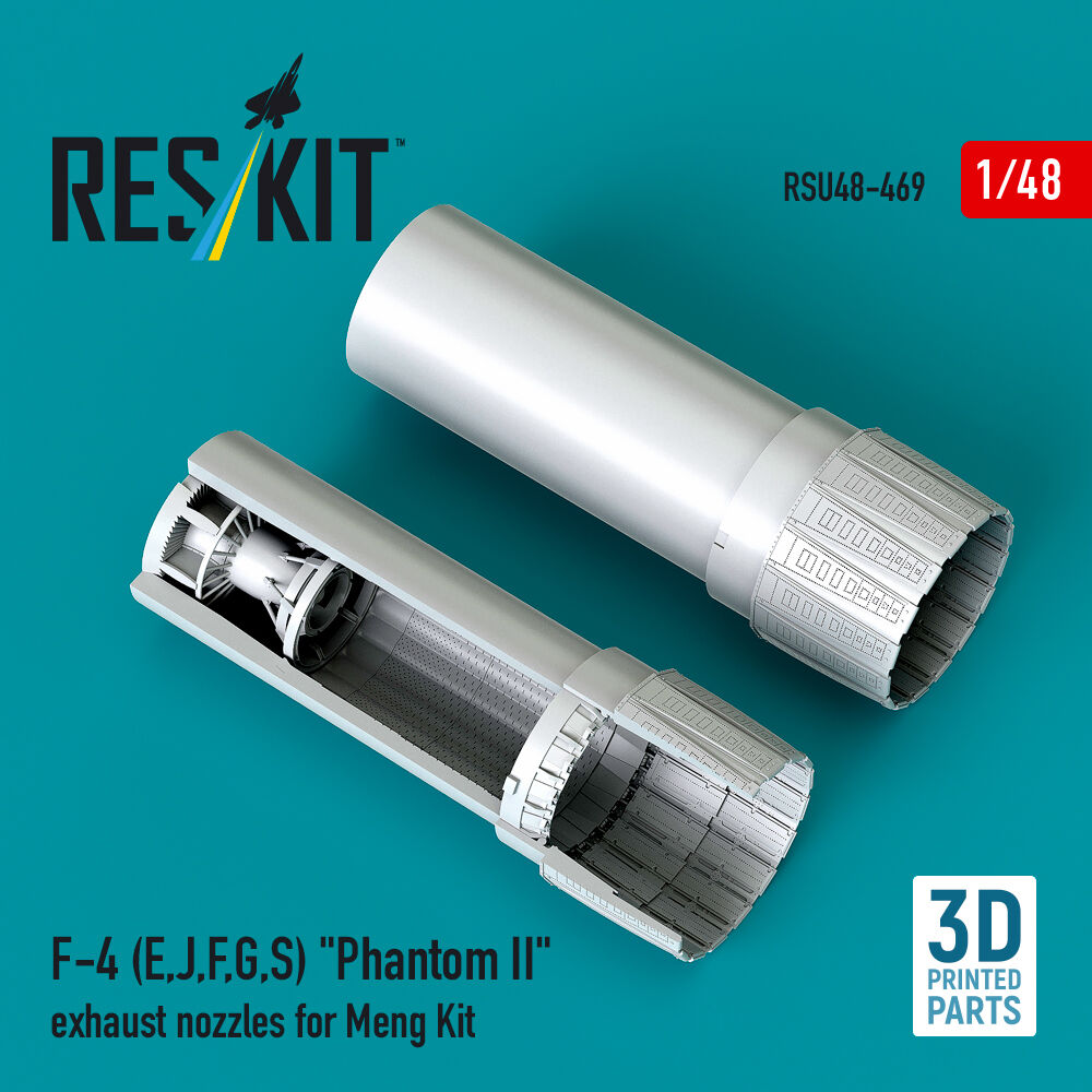 F-4 (E, J, F, G, S) Phantom II exhaust nozzles for Meng kit (3D Printed)