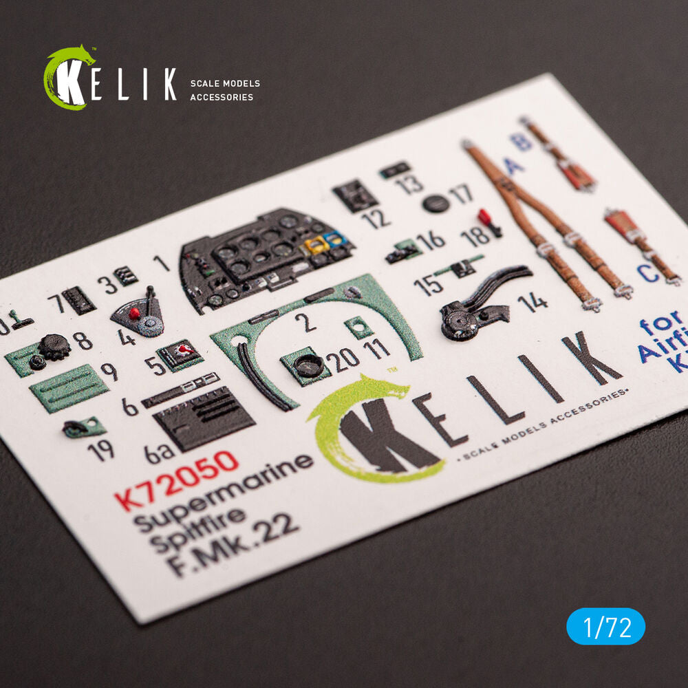 Spitfire F.Mk.22 - interior 3D decals for Airfix kit