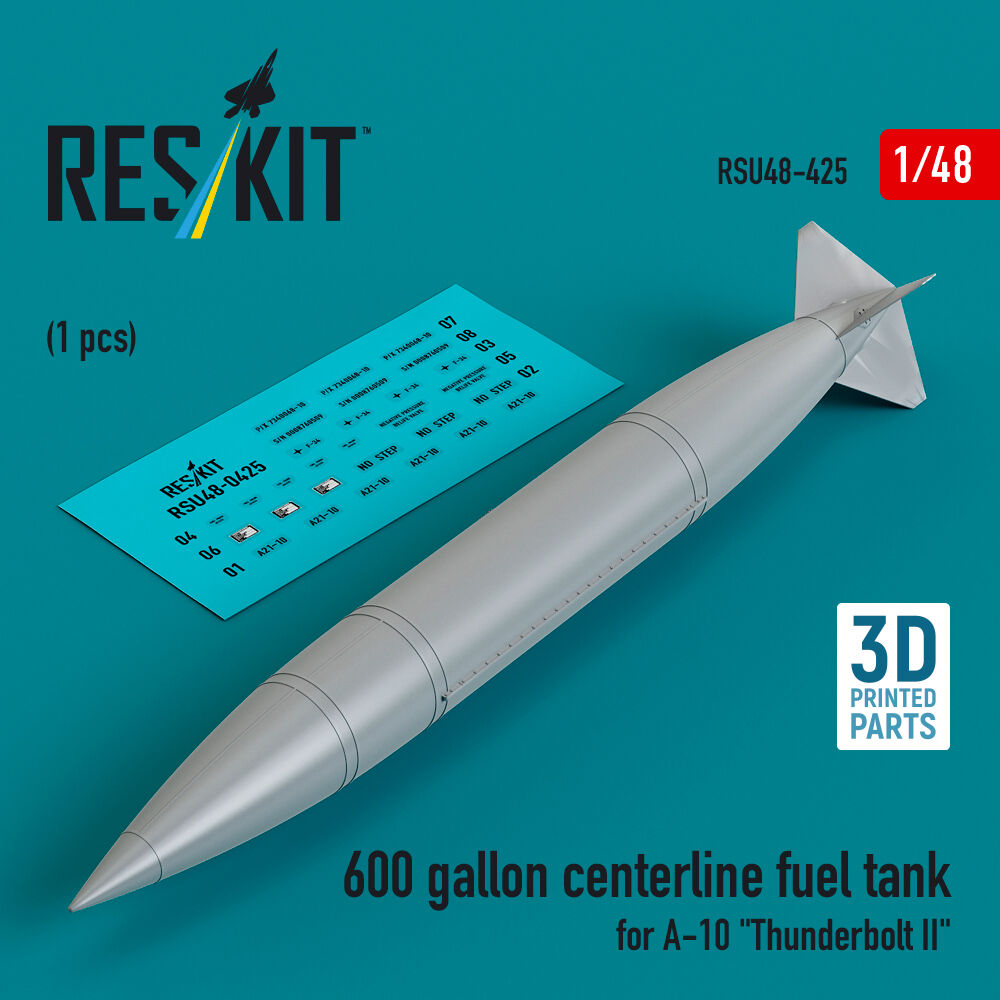 600 gallon centerline fuel tank for A-10 Thunderbolt II (1 pcs) (3D Printed)