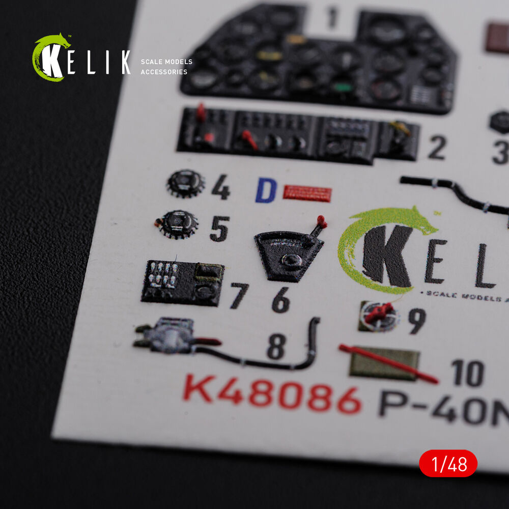 P-40N interior 3D decals for Academy kit