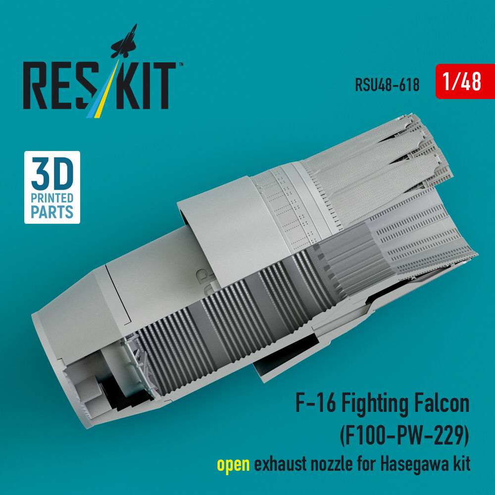 F-16 Fighting Falcon (F100-PW-229) open exhaust nozzle for Hasegawa kit (3D Printed)