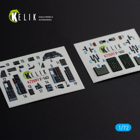 F-16D interior 3D decals for Revell kit