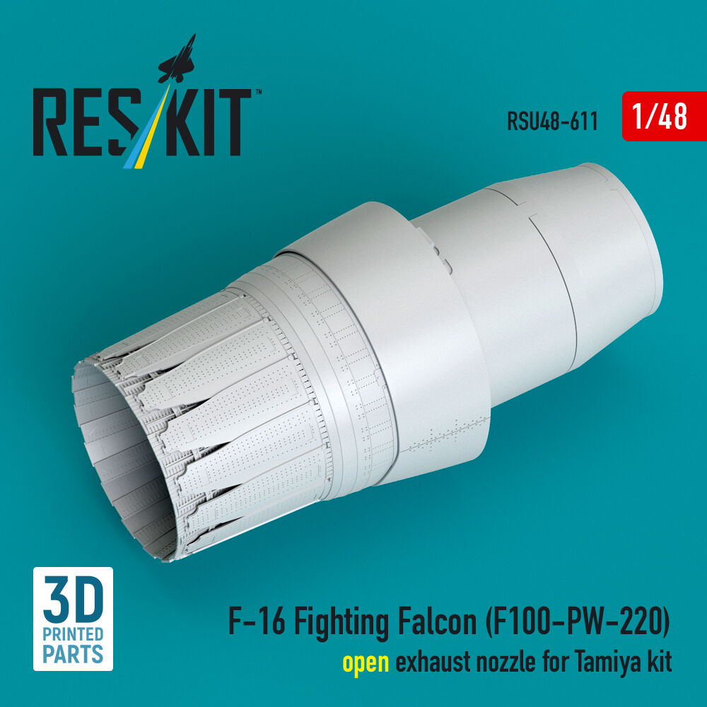 F-16 Fighting Falcon (F100-PW-220) open exhaust nozzle for Tamiya kit (3D Printed)