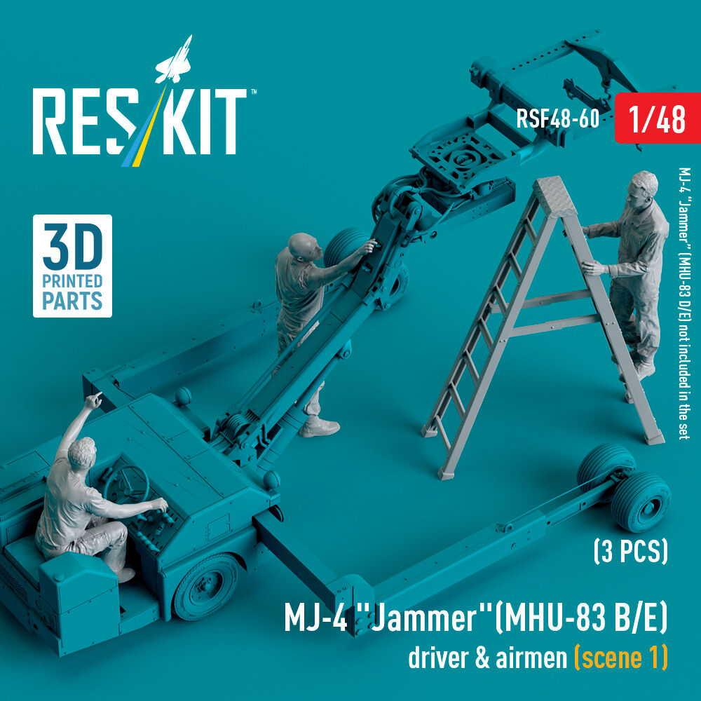 MJ-4 Jammer (MHU-83 B/E) driver & airmen (scene 1) (3 pcs) (3D Printed)