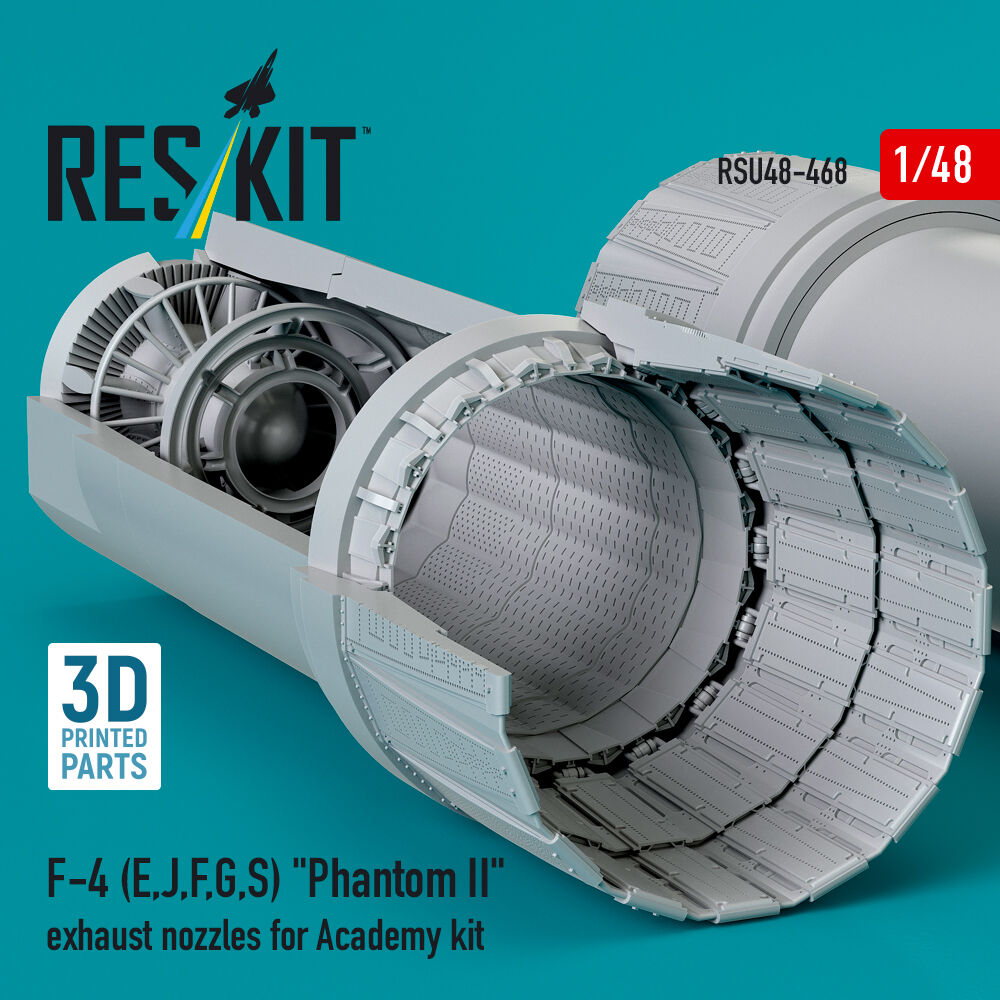 F-4 (E, J, F, G, S) Phantom II exhaust nozzles for Academy kit (3D Printed)