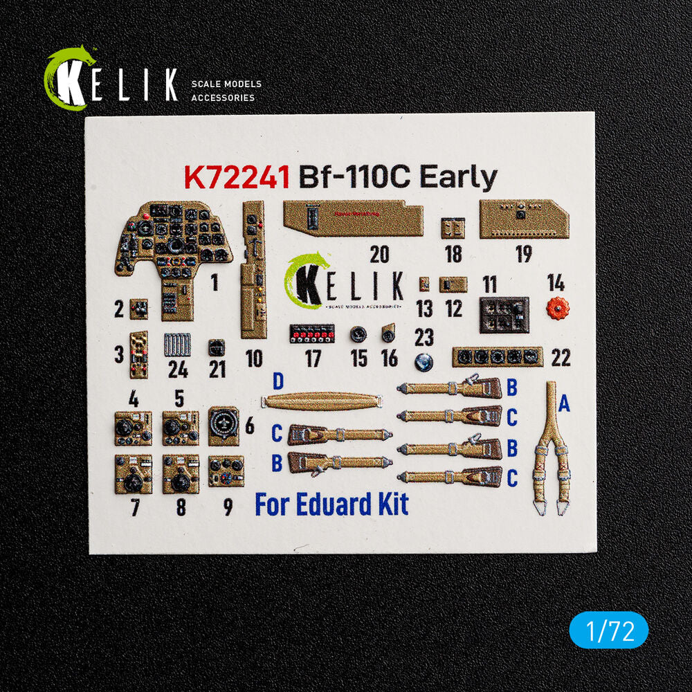 Bf-110C Early - interior 3D decals for Eduard