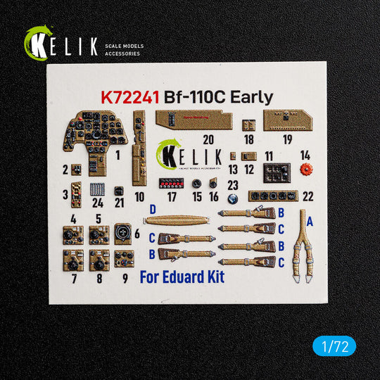 Bf-110C Early - interior 3D decals for Eduard
