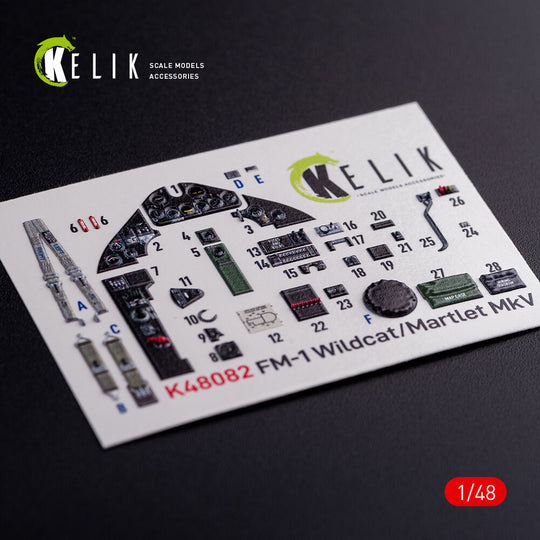 FM-1 Wildcat/Martlet Mk.V interior 3D decals for Tamiya kit