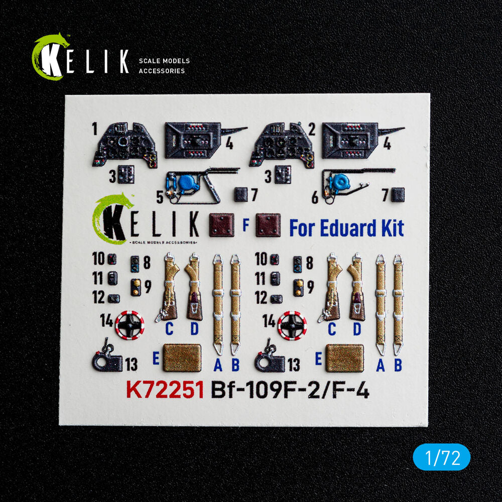 Bf-109 F-2/F-4 - interior 3D decals for Eduard