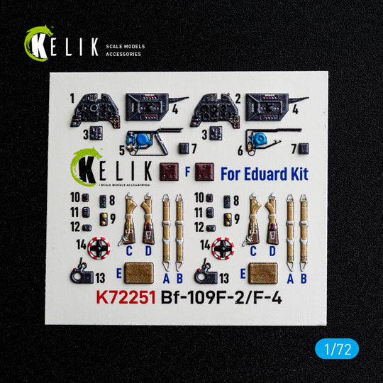 Bf-109 F-2/F-4 - interior 3D decals for Eduard