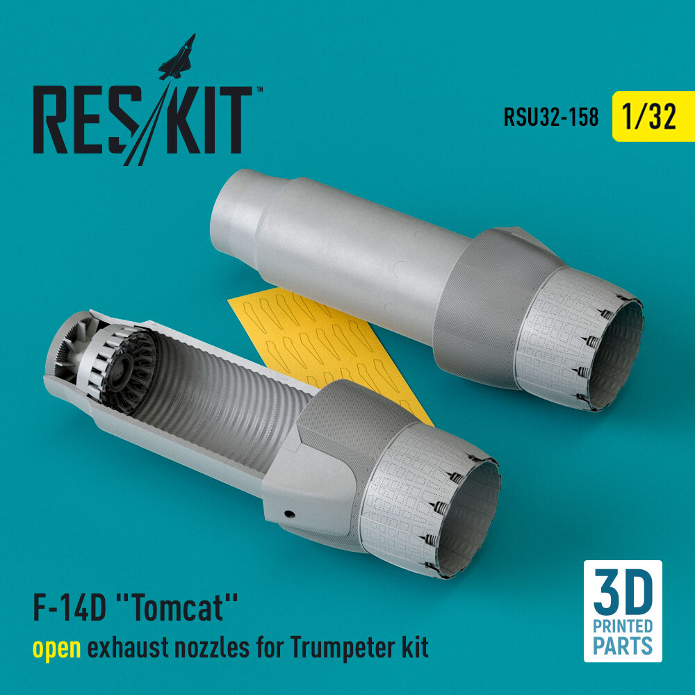 F-14D Tomcat open exhaust nozzles for Trumpeter kit (3D Printed)