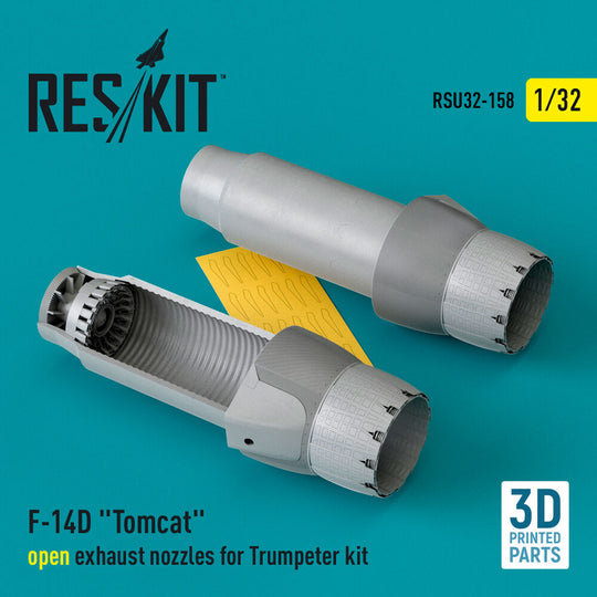 F-14D Tomcat open exhaust nozzles for Trumpeter kit (3D Printed)