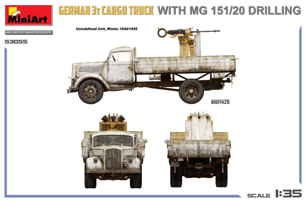 German 3t Cargo Truck with  MG 151/20 Drilling