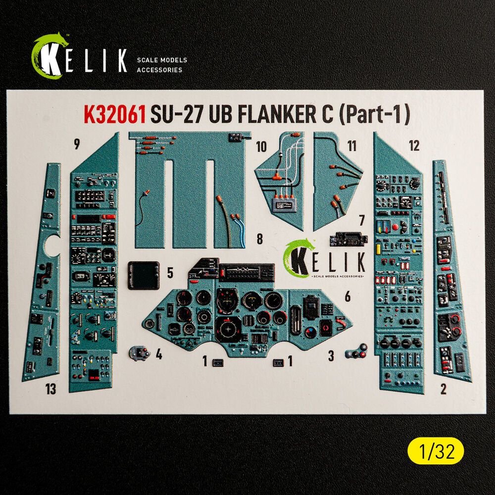 SU-27UB Flanker C - interior 3D decals for Trumpeter kit