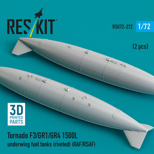 Tornado F3/GR1/GR4 1500L underwing fuel tanks (riveted) (RAF/RSAF) (2 pcs) (3D Printed)