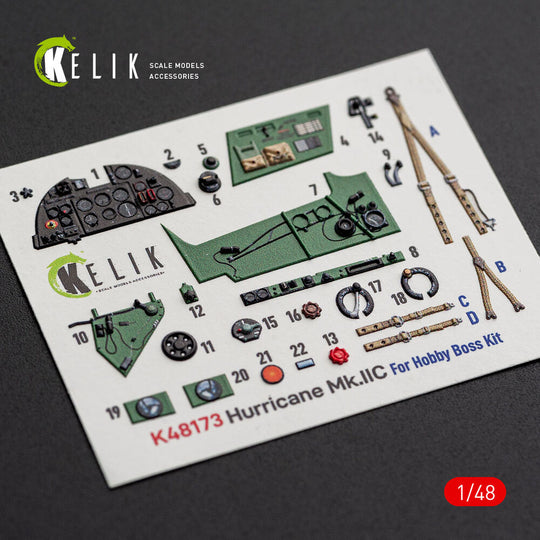 Hurricane Mk.IIC - interior 3D decals for Hobby Boss