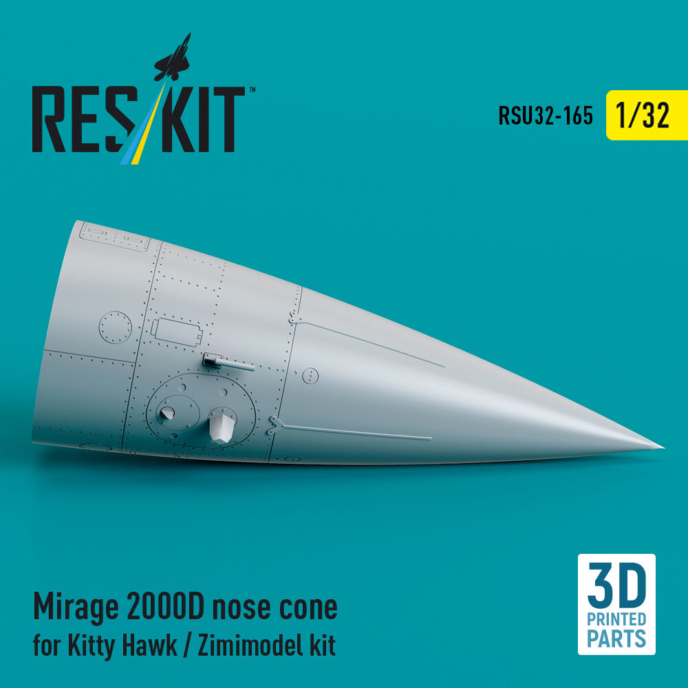 Mirage 2000D nose cone for Kitty Hawk / Zimimodel kit (3D Printed)
