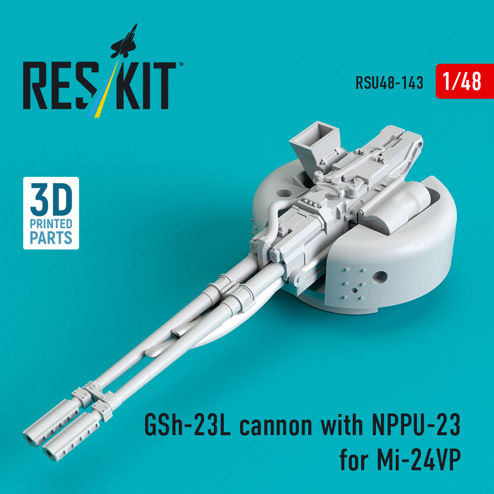 GSh-23L cannon with NPPU-23 for Mi-24VP (3D Printed)
