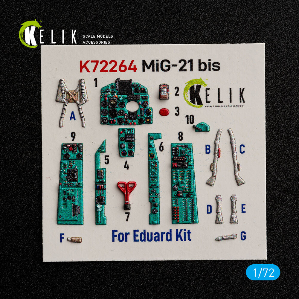 MiG-21 bis -  interior 3D decals for Eduard