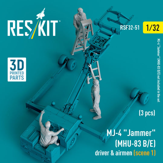 MJ-4 Jammer (MHU-83 B/E) driver & airmen (scene 1) (3 pcs) (3D Printed)
