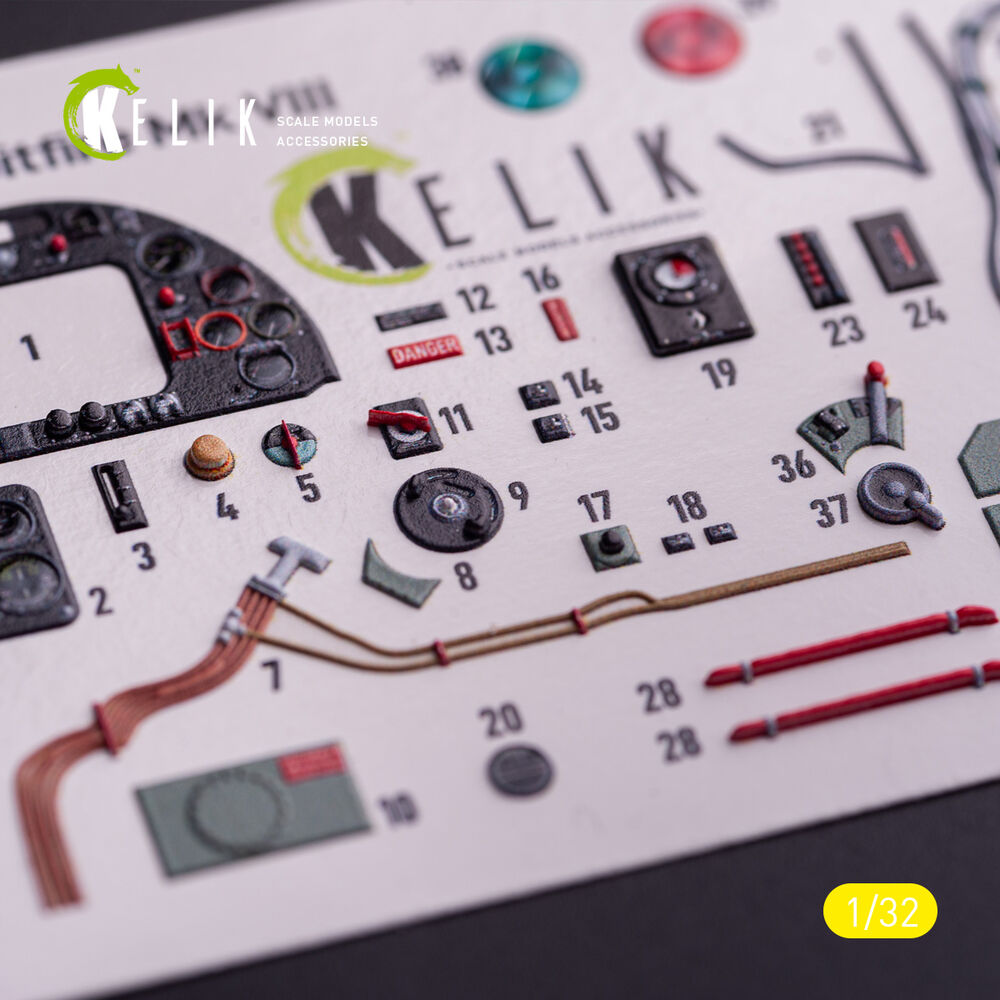 Spitfire Mk VIII - interior 3D decals for Tamiya kit