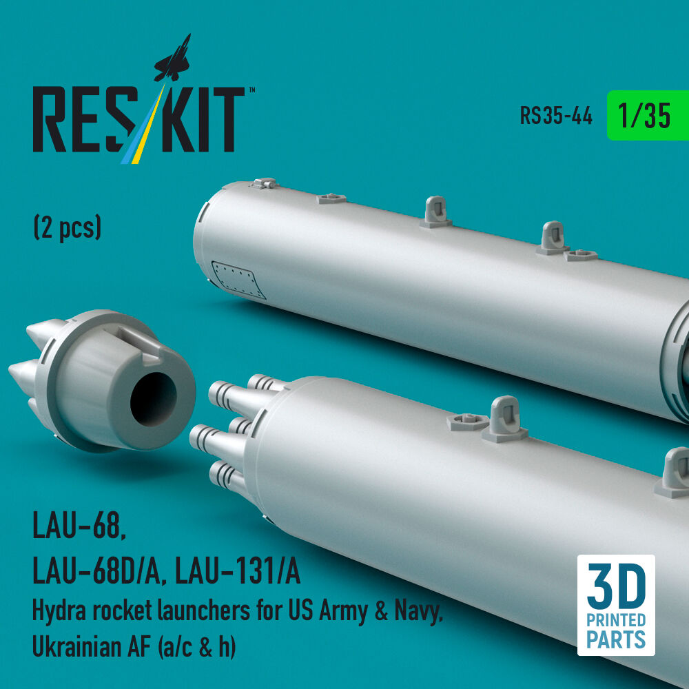 LAU-68, LAU-68D/A, LAU-131/A Hydra rocket launchers for US Army & Navy, Ukrainian AF (a/c & h) (2pcs) (3D Printed)