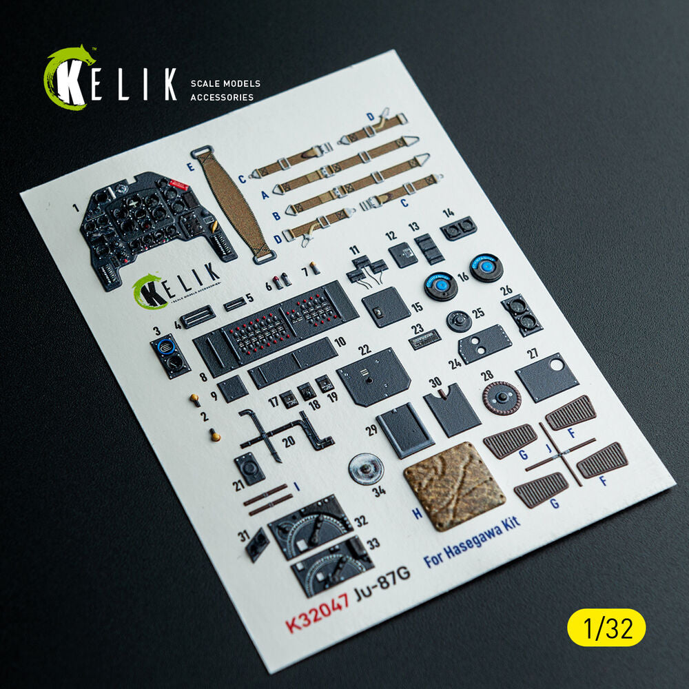 Ju-87G - interior 3D decals for Hasegawa kit