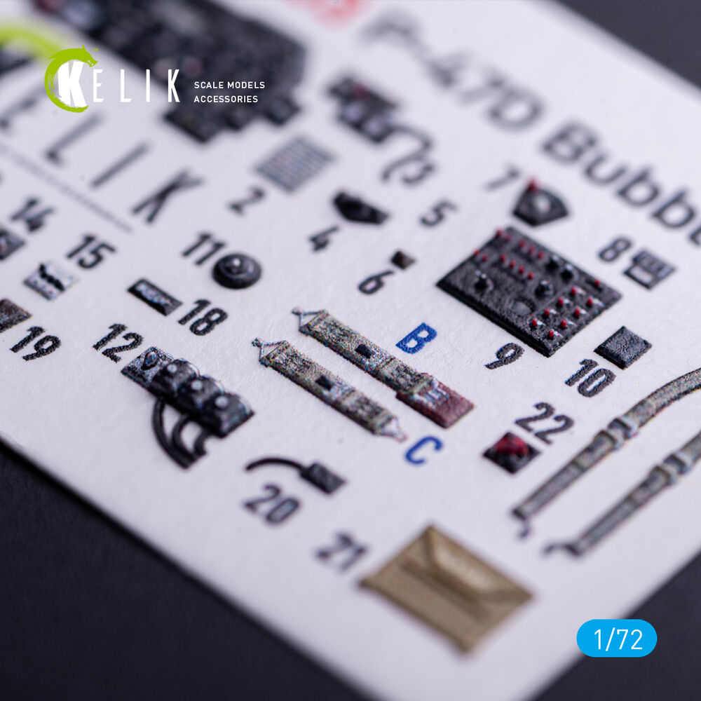 P-47D Bubbletop - interior 3D decals for Tamiya kit