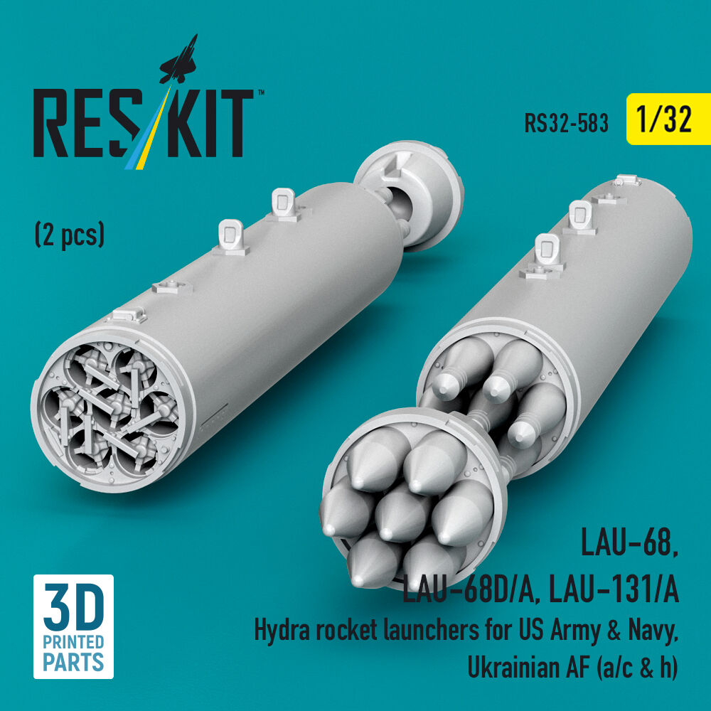 LAU-68, LAU-68D/A, LAU-131/A Hydra rocket launchers for US Army & Navy, Ukrainian AF (a/c & h) (2 pcs) (3D Printed)