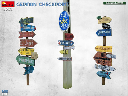 German Checkpoint. 3t Cargo Truck 3,6-36S & Kfz.1 Type 170VK w/ Feldgendarmerie. Big Set