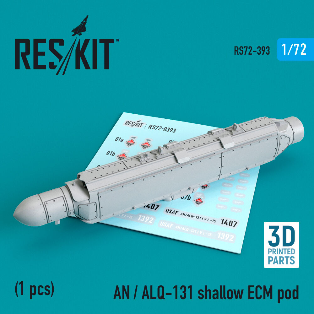 AN / ALQ-131 shallow ECM pod (3D Printed) (A-7, A-10, F-4, F-16, F-111, C-130)