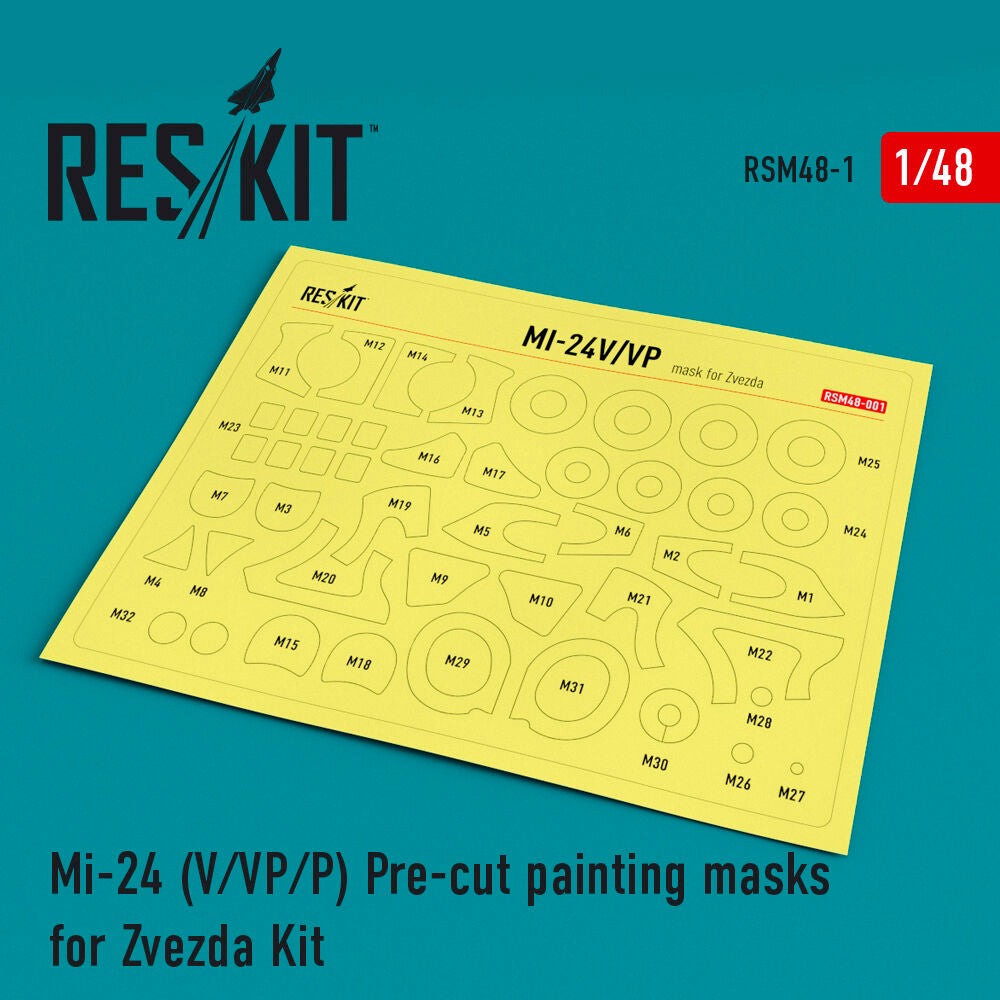 Mi-24 (V,VP,P) Pre-cut painting masks for Zvezda kit