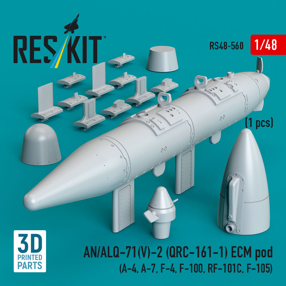 AN/ALQ-71(V)-2 (QRC-161-1) ECM pod (1pcs) (A-4, A-7, F-4, F-100, RF-101C, F-105) (3D Printed)