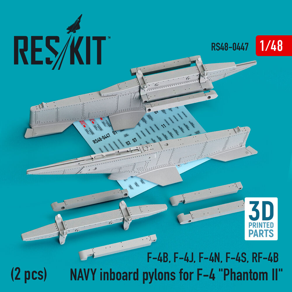 NAVY inboard pylons for F-4 Phantom II (2 pcs) (F-4B, F-4J, F-4N, F-4S, RF-4B) (3D Printed)