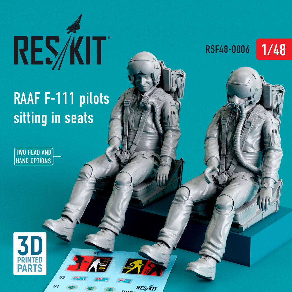 RAAF F-111 pilots sitting in seats (2 pcs) (3D Printed)