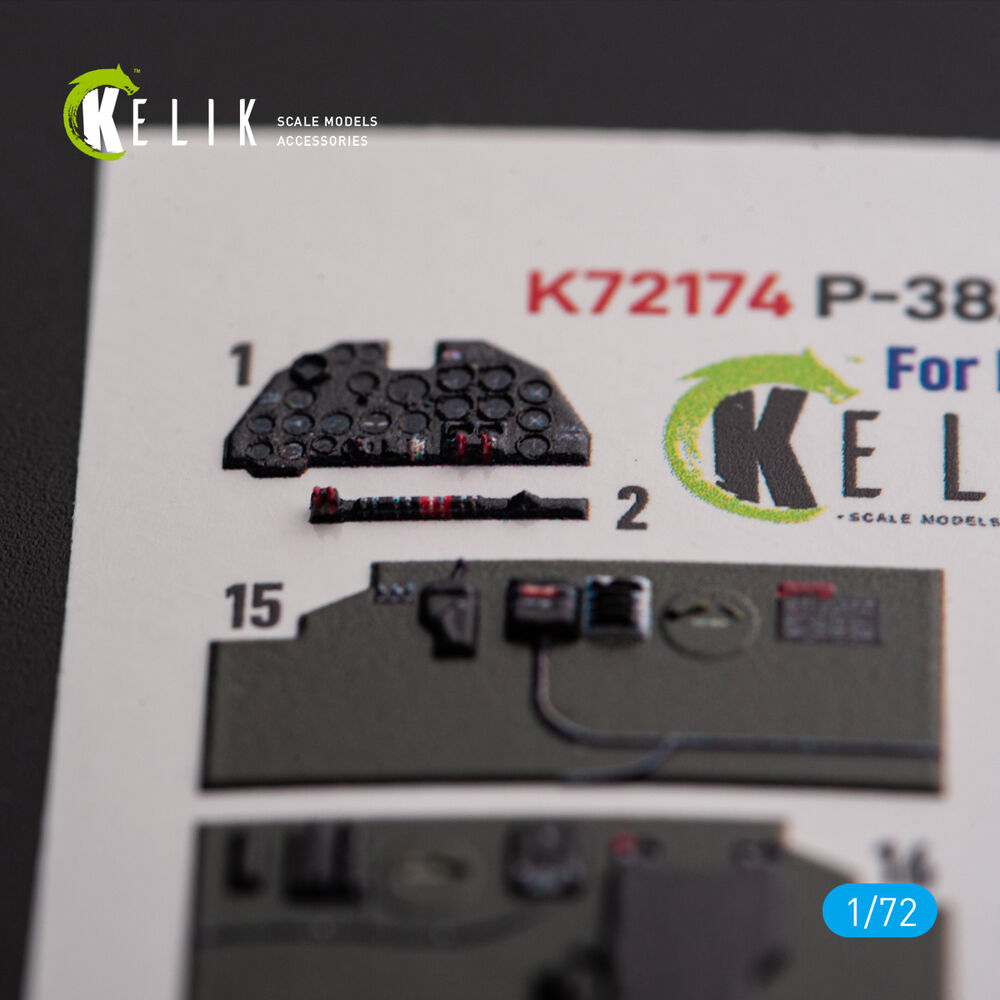 ?-38J Lightning - interior 3D decals for Italeri/Academy kit